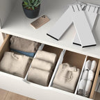 6 Pack Drawer Dividers 6 Inch High, 11”-17" Adjustable Bamboo Organizers Large Expandable Drawer Separators for Cloths, Dress