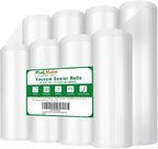 MakMeFre 8 Pack 8"x20'(4Rolls) and 11"x20' (4Rolls) Vacuum Sealer Bags Rolls for Food,Commercial Grade, BPA Free,Puncture Pre