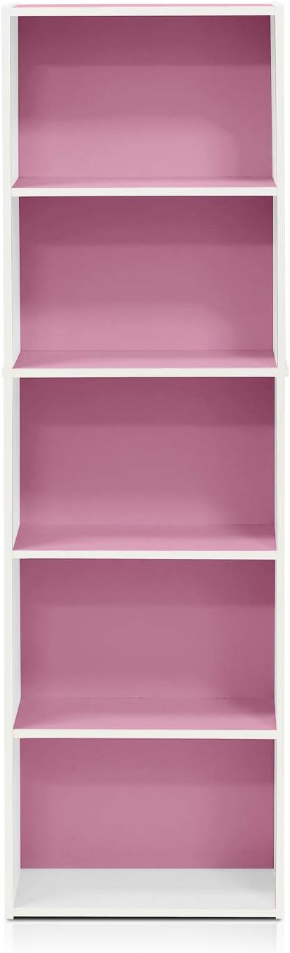 Furinno LUDER Book Shelf, 5-Tier Bookshelf, Bookcase with Open Shelves, 9.4 x 15.8 x 52, Easy Assembly, for Living Room, Bedr