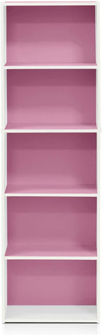 Furinno LUDER Book Shelf, 5-Tier Bookshelf, Bookcase with Open Shelves, 9.4 x 15.8 x 52, Easy Assembly, for Living Room, Bedr