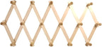 AMAPON Accordion Style Expandable Wall Wooden Coat Rack 16 Hooks (Pegs) Hang Hats Jackets Coffee Mug Purses Necklaces Towels 