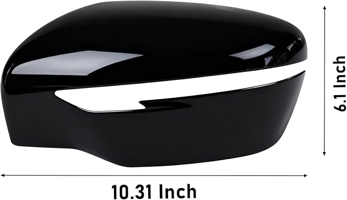 Moonlinks Compatible with Nissan Rogue 2014-2020/Murano 2015-2024/Pathfinder 2017-2020 Left Driver Mirror Cover Replacement, Glossy Black Left Side Clip-on Mirror Cap Replaces for 96374-4BA0A
