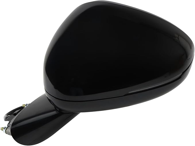 TRQ Driver and Passenger Side Power Heated Mirror Set Smooth Black Without Memory Compatible with 2021-2024 Kia K5