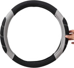 CAR PASS Line Rider Microfiber Leather Sporty Steering Wheel Cover Universal Fits for 95% Truck,SUV,Cars,14.5-15inch Anti-Sli