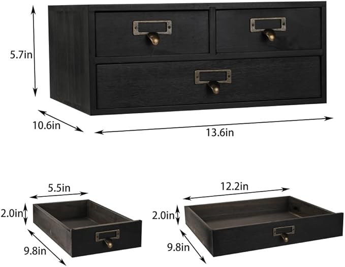 Wooden Storage Box Apothecary Drawers Vintage Wooden Box Wood Desktop Organizer Countertop Drawers Library Card Catalog Cabin