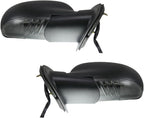 TRQ 2 Piece Driver and Passenger Side Set View Mirror Electric Adjustment Heated No Memory Clear Signal Lens Black Compatible