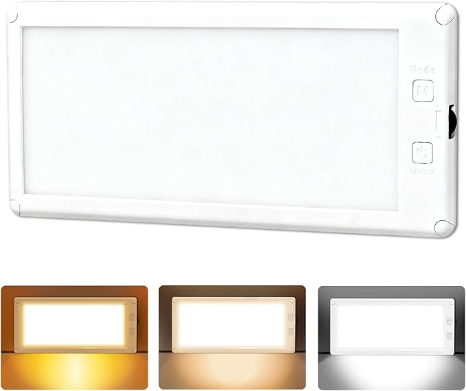 RV Lights Interior,3 Color RV LED Super Bright Fixture,12V RV Ceiling Dome Light with ON/Off Dimmable Switch Energy Saving Gift Package for RV/Camper/Car/Trailer/Boat