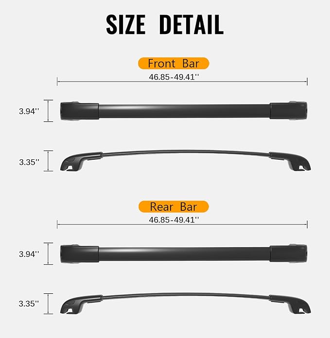 330lbs Lockable Roof Rack Cross Bars Compatible with Chevrolet Chevy Traverse 2022 2023 2024 2025 2026, Aluminum Roof Rails Crossbar for Rooftop Cargo Luggage Kayak Canoe Snowboard Rack