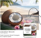 Yankee Candle Car Jar Ultimate, Coconut Beach, Hanging Automotive Air Freshener Odor Neutralizer for Long Lasting Tropical Sc