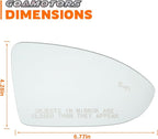 5G0857522N Blind Spot Passthrough Mirror Glass with Full Size Adhesive Passenger Side View Right RH Compatible with Volkswagen Golf Jetta GTI
