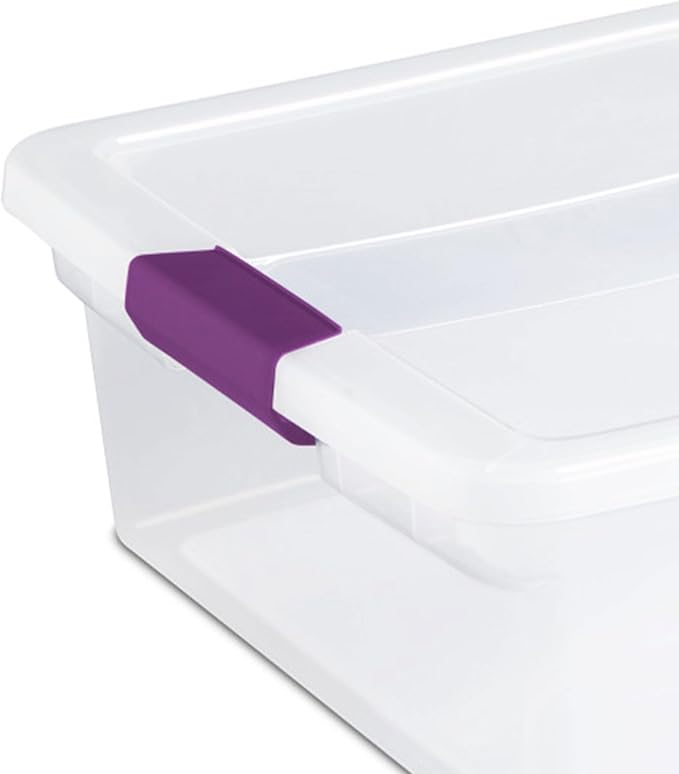 Sterilite 18-Pack 32 Quart ClearView Latch Box, Stackable Organizer Bins with Latching Lids - Clear Plastic Organization Cont