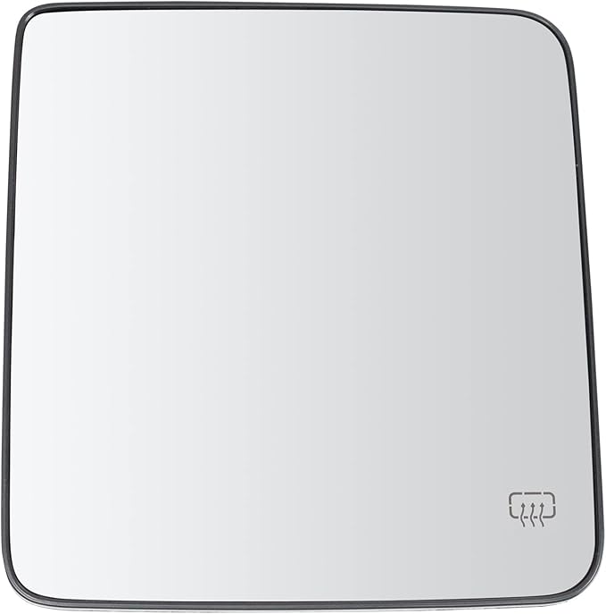 TRQ Driver Side Power Heated Mirror Glass with Backing Plate Compatible with 2018-2024 Jeep Wrangler 2020-2024 Jeep Gladiator