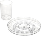 iDesign The Sarah Tanno Collection 11" Lazy Susan Spinning Cosmetic Organizer with Removable Cup, Clear/White