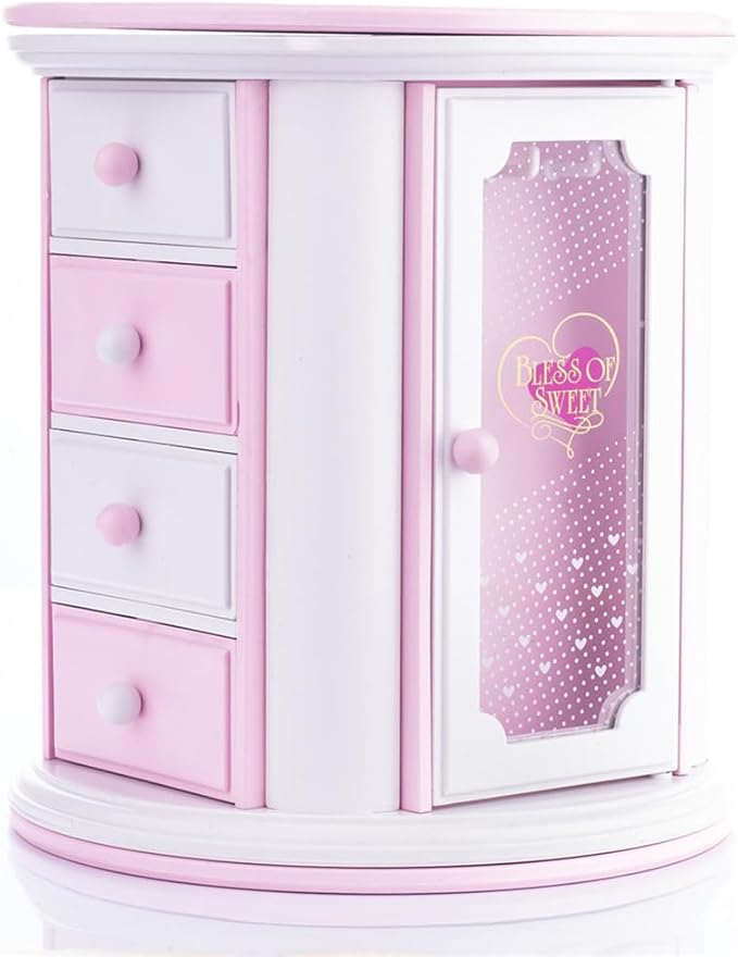 Renawe Girls Musical Jewelry Box Necklace Storage Accessories Gifts Cute Kids Jewelry Boxes for Little Girl Toddler Children 