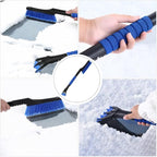 FAVOMOTO 1pc Snow Scraper and Ice Removal Brush Detachable Multi-Function Tool for Snow Removal Telescopic Design for Suvs and Trucks Compact Easy to Store