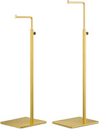 Gold Purse Display Stands - 2 Pack Adjustable Height Purse Display Stand - Metal Handbag Display Stand Set - Single L Hanging