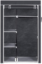 64" Portable Closet Storage Organizer Wardrobe Clothes Rack,Covered Garment Rack,Steel Tube Clothes Storage Organizer,Freesta