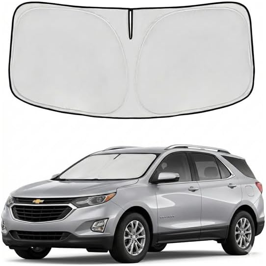 for Chevrolet/Chevy Equinox 2018-2024 2025 2026 Windshield Sun Shade Front Window Shade Custom Fit Equinox Accessories Sun Visor Foldable Shade Blocks UV Rays Summer Must Have Car Accessories