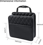 Car Back Seat Organizer, Hanging PU Leather Car Storage Bag, Compatible with Most Vehicles Interior Accessories Organizer (Black(1Pack))