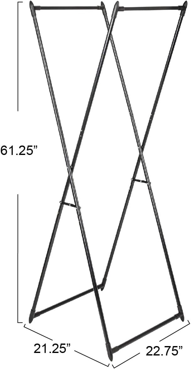 Household Essentials Valet Folding Clothes Rack, Strong Metal X-Frame, Chic Design, Great for Guest and Dressing Rooms, Porta