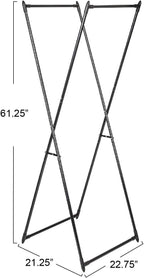Household Essentials Valet Folding Clothes Rack, Strong Metal X-Frame, Chic Design, Great for Guest and Dressing Rooms, Porta