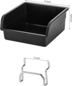Foraineam 16 Pack Pegboard Bins with Metal Hooks, Black Garage Workbench Bins Cups Peg Board Accessories Kit, Pegboard Tools 