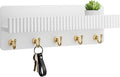 Key Holder Wall Mount, 14" Wooden Entryway Key and Mail Organizer with 5 Metal Hooks, Decorative Key Hanger Rack for Hallway 