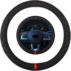 Suede Steering Wheel Cover,Compatible with Subaru Forester XV Crosstrek Legacy Impreza Suede Leather Sport Non-Slip Wheel Cover Car Interior Accessories 15 inch for Man and Women