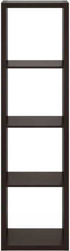 Furinno CUBICLE Book Shelf, Vertical 4-Cube Bookshelf, Extra Thick Horizontally & Vertically Reversible Bookcase with Open Ba