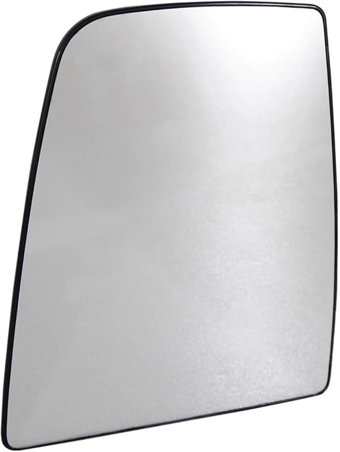 TRQ Upper Driver Side Mirror Glass with Backing Plate Compatible with 2015-2019 Ford Transit-150, Transit-250, Transit-350, T