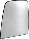 TRQ Upper Driver Side Mirror Glass with Backing Plate Compatible with 2015-2019 Ford Transit-150, Transit-250, Transit-350, T