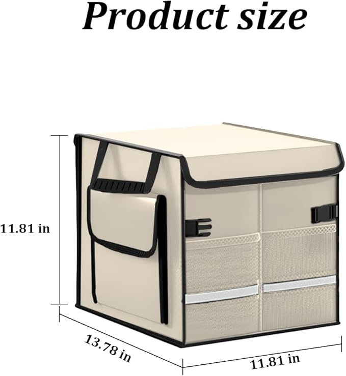 Car Trunk Organizer, Collapsible Multi Compartment Waterproof Sturdy Vehicle Trunk Container Box, Sturdy Automotive Interior S