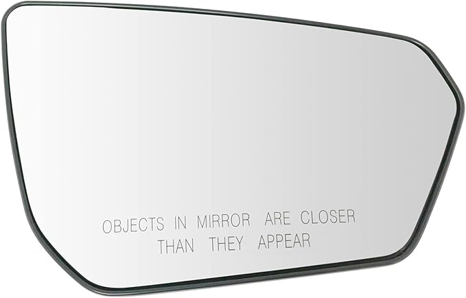 TRQ Passenger Side Mirror Glass Heated Convex with Backing Plate For Factory Equipped & Aftermarket Mirrors Compatible with 2