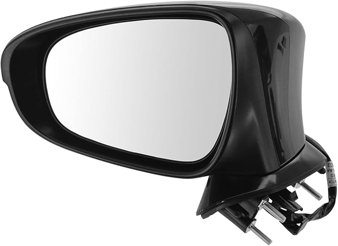 TRQ 2 Piece Driver and Passenger Side Mirror Assembly Set Electric Adjustment Heated No Memory Black Compatible with 2016-201