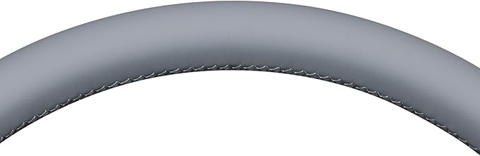 MEWANT Hand Stitch Steering Wheel Cover for Chevy Silverado 1500 2500 3500 2003-2006 Silverado Classic 2007 Trailblazer 2002-2009 Custom Grey Genuine Leather Interior Accessory Wrap Restoration Kit