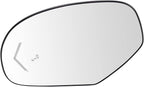 TRQ Driver Side Mirror Glass Heated Turn Signal Blind Spot Compatible with 2009-2014 Chevrolet Tahoe Suburban, GMC Yukon XL, 