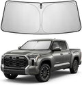 Windshield Sun Shade for Toyota Tundra 2022-2025 2026 Front Window Shade Custom Fit Tundra Limited, SR5, Platinum, TRD Pro Sun Visor Foldable Shade Blocks UV Rays Summer Must Have Car Accessories
