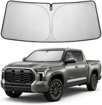 Windshield Sun Shade for Toyota Tundra 2022-2025 2026 Front Window Shade Custom Fit Tundra Limited, SR5, Platinum, TRD Pro Sun Visor Foldable Shade Blocks UV Rays Summer Must Have Car Accessories