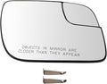TRQ Right Passenger Side Mirror Glass Convex Snap On Compatible with 2016-2019 Ford Explorer 2013-2019 Ford Police Intercepto