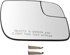 TRQ Right Passenger Side Mirror Glass Convex Snap On Compatible with 2016-2019 Ford Explorer 2013-2019 Ford Police Intercepto