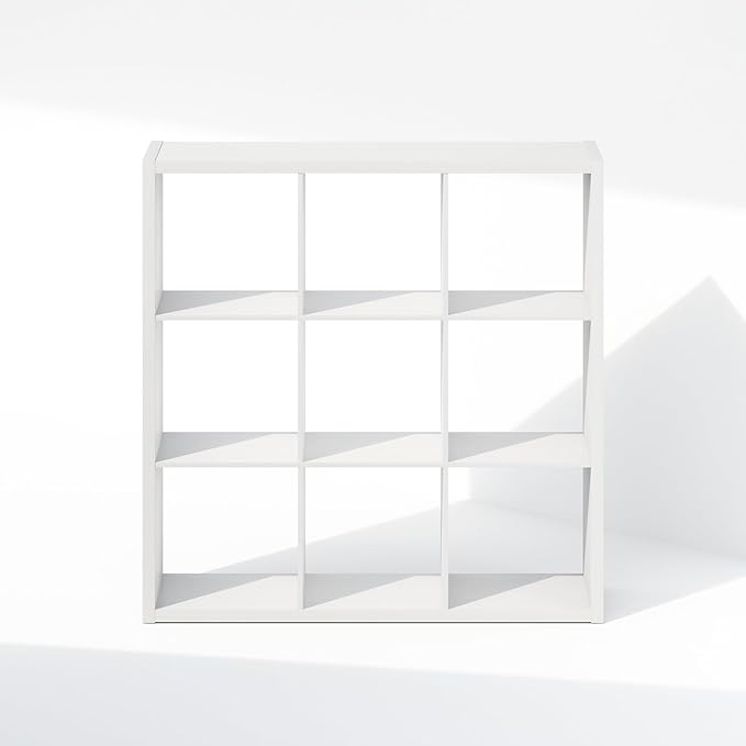 Furinno Cubic Closet Organizers and Storage, 9-Cube Closet Organizer, Open Shelf Closet Storage, Extra Thick Frame for Wardro