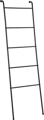 Towel Blanket Ladder Black Metal Blanket Ladder Holder Industrial 5 Tier Wall Leaning Ladder Rack for Bathroom Living Room La