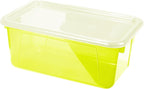 Storex Small Cubby Bins – Plastic Storage Containers for Classroom with Non-Snap Lid, 12.2 x 7.8 x 5.1 inches, Tint Yellow, 5
