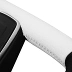 MEWANT Hand Stitched White Leather Steering Wheel Cover Wrap for Tesla Model S 2021-2023 / Model X 2021-2023 Steering Wheel Accessories