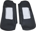 Car Sun Visor Cover Pair Fit for Chevy Camaro 1993-2002, for Pontiac Firebird 1993-2002, Microfiber Leather, Black-Gray Stitch