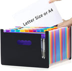 YXQ 36 Pockets Expanding File Folder, Large Capacity Portable Document Organizer A4 Letter Size Multicolored Accordion Filing