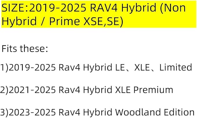 EKR Rav4 Seat Covers Custom Fit for Toyota Rav4 (Only Hybrid) 2019-2025 LE,XLE,XLE Premium,Limited,Woodland Edition, Leather 