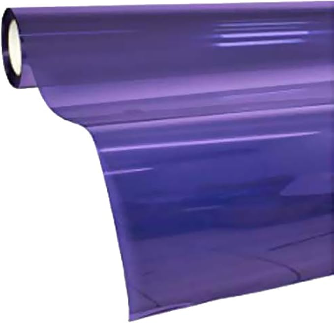 VViViD Transparent Colorful Vinyl Window Tinting Sheets (1.49ft x 5ft, Purple)