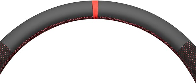 MEWANT Hand Stitched Steering Wheel Cover for Chevy Silverado 1500 2003-2006 Mesh Athsuede Real Leather Steering Wrap