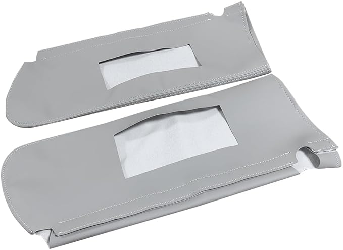 Car Sun Visor Cover Pair Gray, Leather Sun Visor Replacement Cover for Chevy Tahoe Suburban Yukon 1995-1999,(Skin Only)